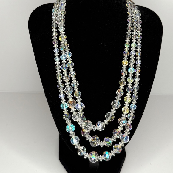 Crystal 3 Strand Necklace - Picture 1 of 10